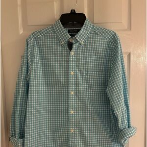 Nautica, size medium, blue and white plaid button shirt